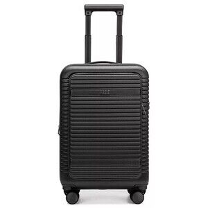 Elle Black Textured Hardside Carry-On Spinner Escape 22.5" Exp. Suitcase Laptop